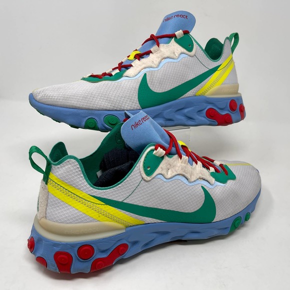 Nike React Element 55 SE Sneakers Mens 11 1/2 Blue White 2943 L.7.2 main image 9